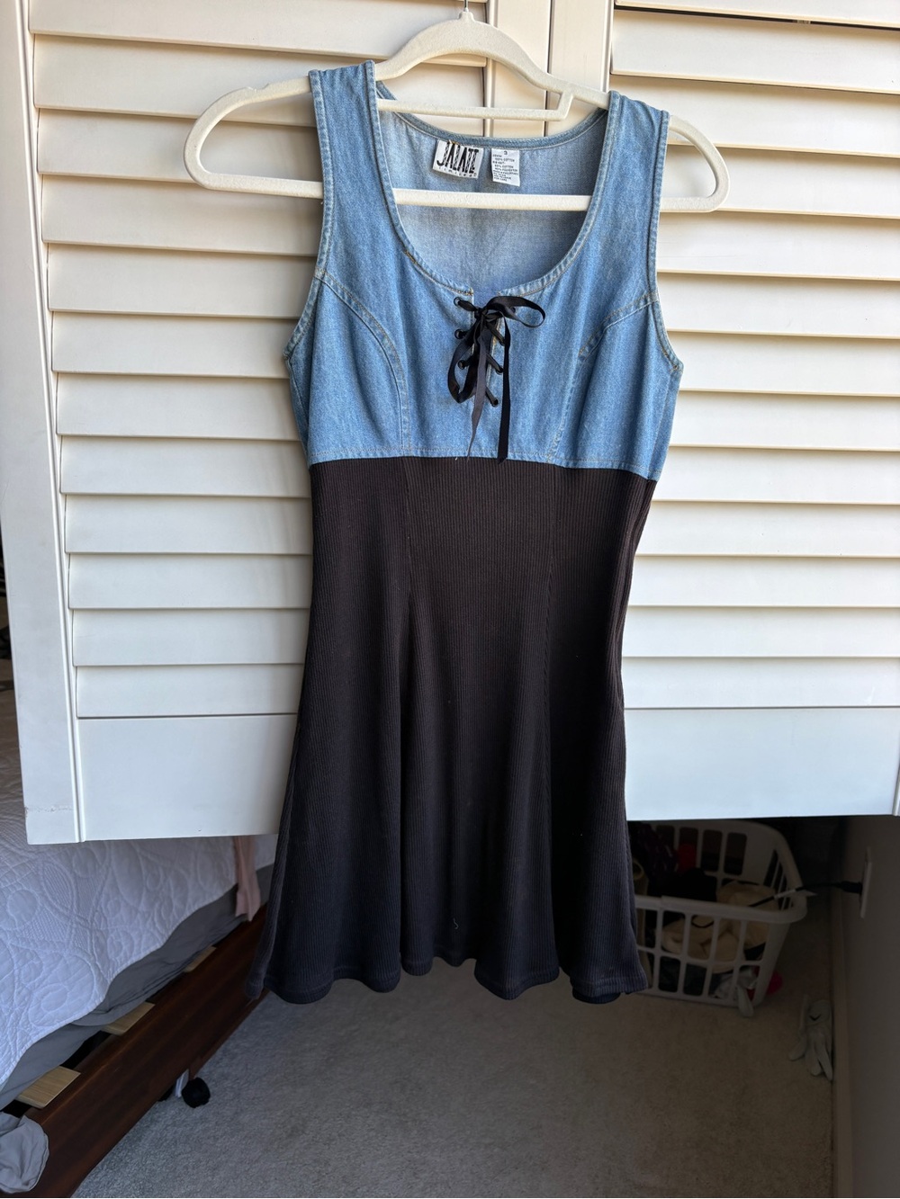 Vintage denim corset mini dress